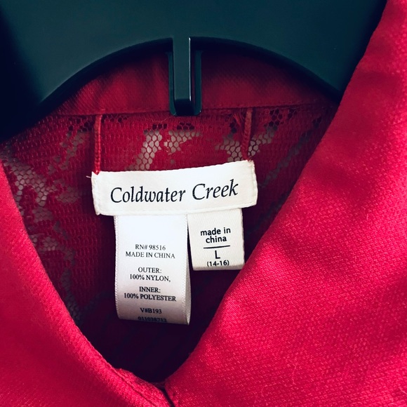 Coldwater Creek Red Lace 2 Piece Button Down Blouse 
Size Large - Picture 8 of 8